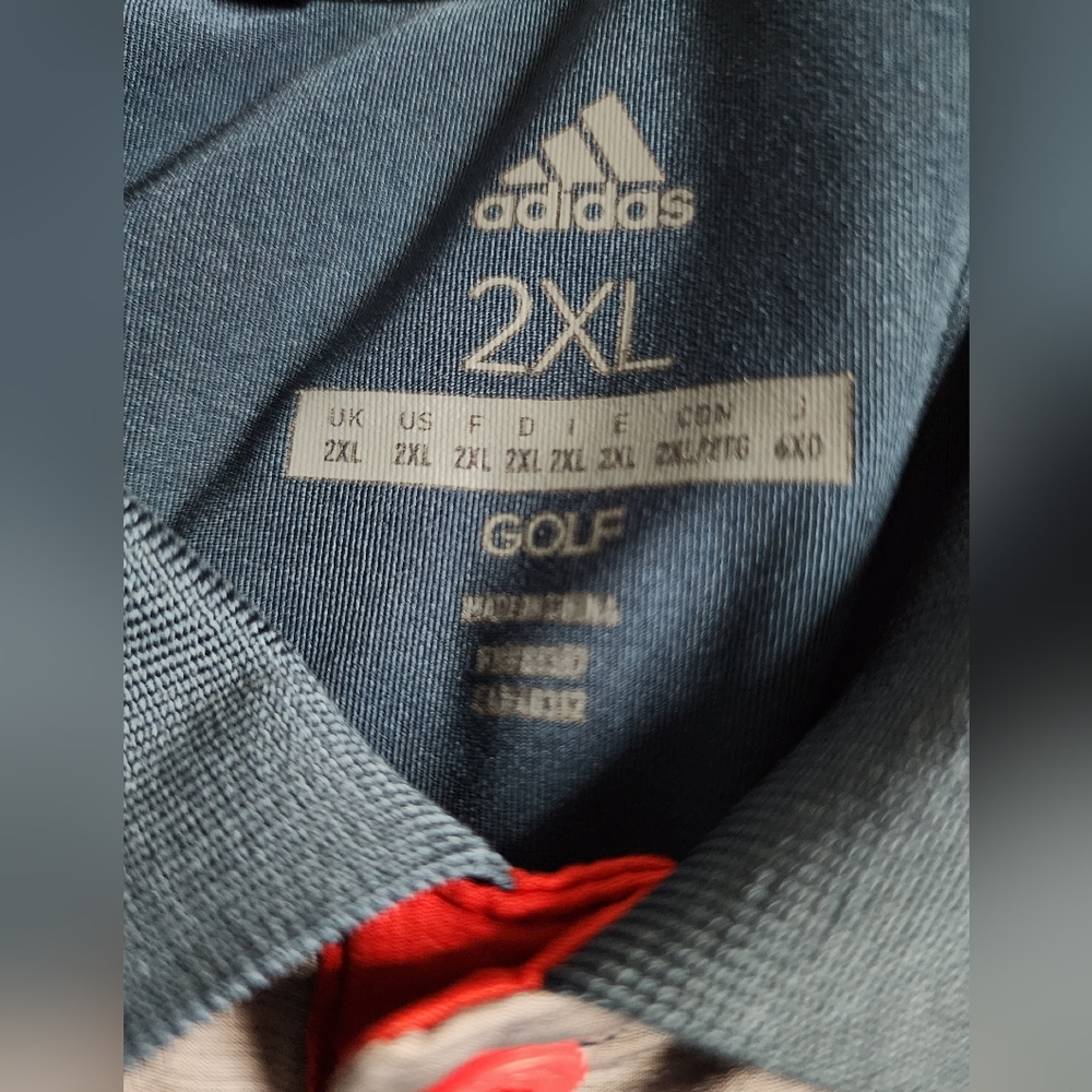 Adidas Ultimate 365 USA Golf Blue Striped 2018 Polo Shirt Men's XXL - Picture 3 of 8